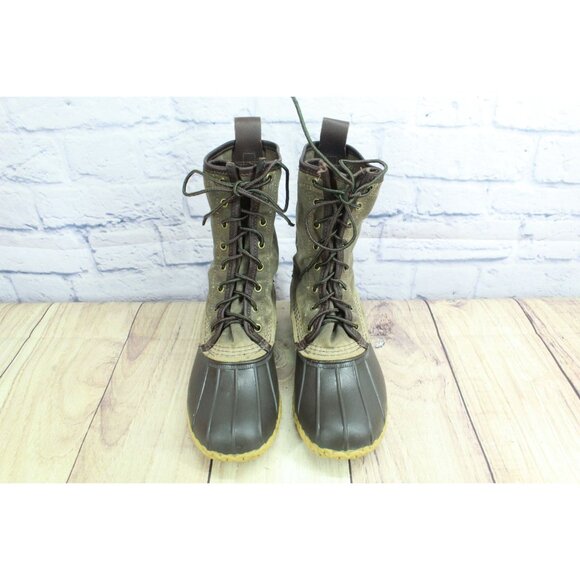 LL Bean 10" Signature Waxed Canvas Maine Hunting Shoe Steel Shank 7 M - Picture 4 of 10